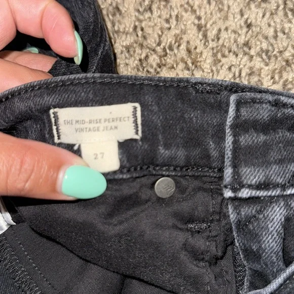 Madewell‎ Mid-Rise Perfect Vintage Jean Size 27-black - Picture 6 of 6